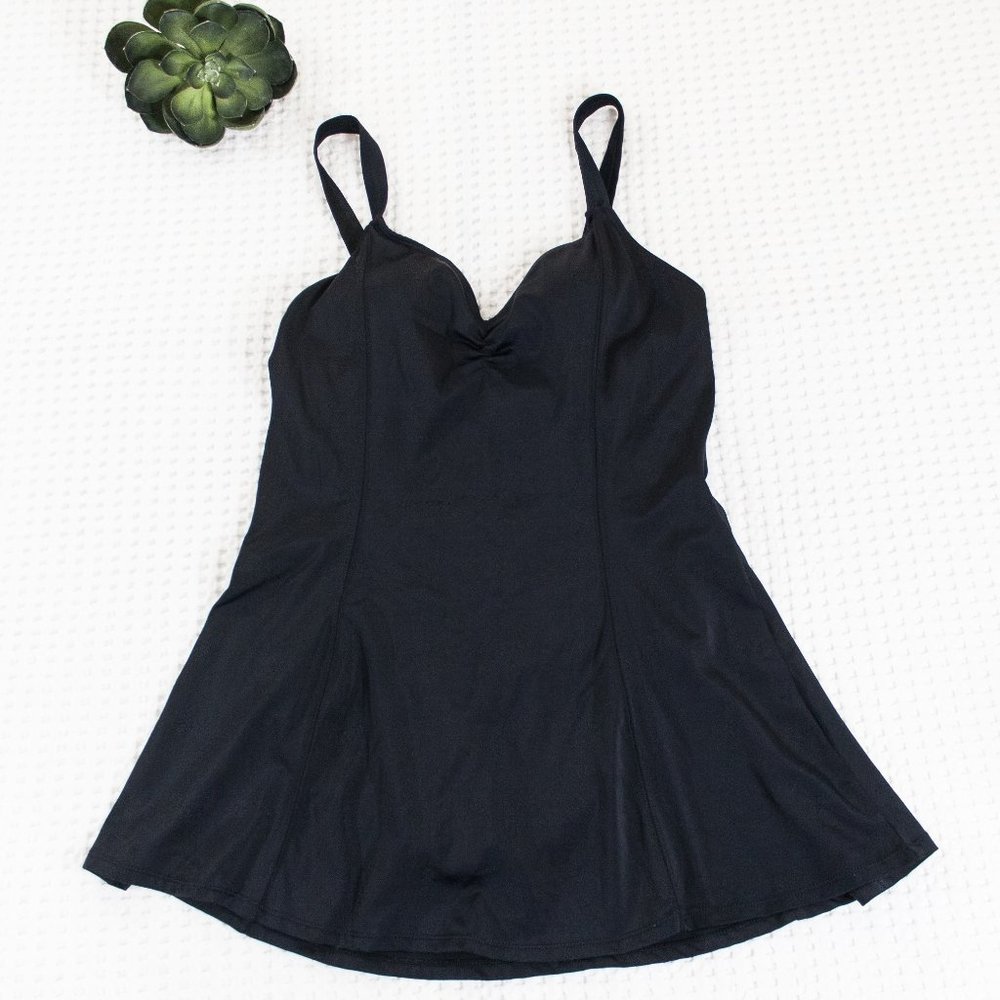 Vintage Style Black Swim Dress By Islander
